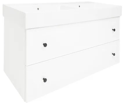 Naturel Forli Fürdőszobaszekrény mosdóval 120x53x46 cm fehér fényes FORLI120BIUSAT