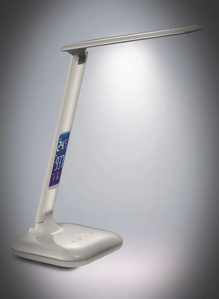 Szabályozható LED asztali lámpa 6W-os kijelzővel, fehér