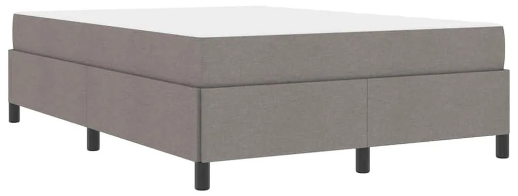 Boxrugós ágy Taupe és Fekete 140 x 190 cm Textil és mérnöki fa