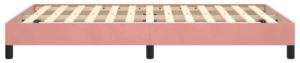 ágykeret matrac nélkül rózsaszín 120x190 cm bársony
