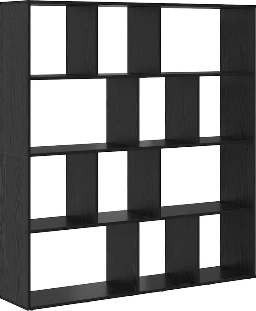 vidaXL Könyvespolc Fekete tölgy 132 x 29 x 141,5 cm Faanyag