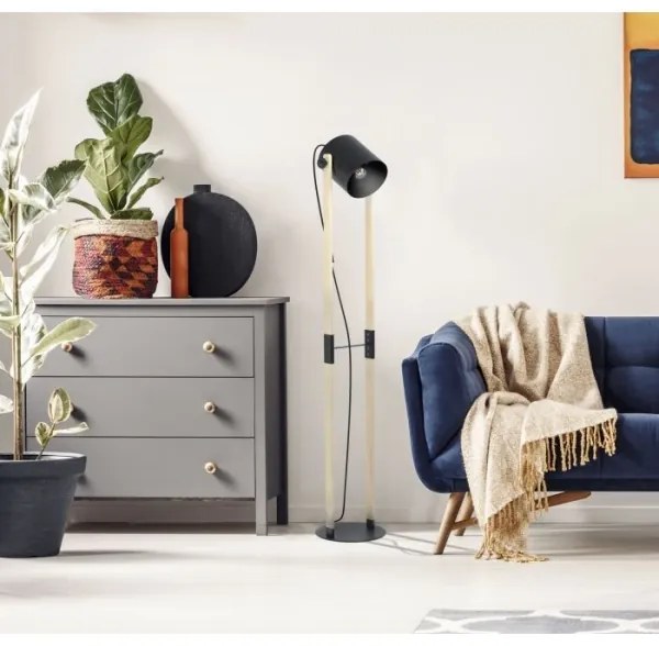 Eglo 43048 - Állólámpa HORNWOOD 1xE27/28W/230V