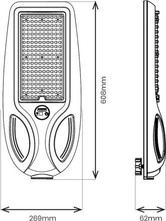 Fényerőszabályozható LED napelemes utcai lámpa érzékelővel VENICE 200W/12000 mAh IP65 fekete +távirányító