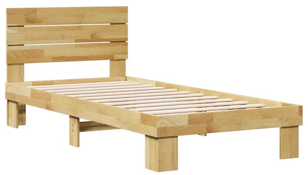 ágykeret fejtámlával matrac nélkül 80x200 cm tömör fa tölgyfa