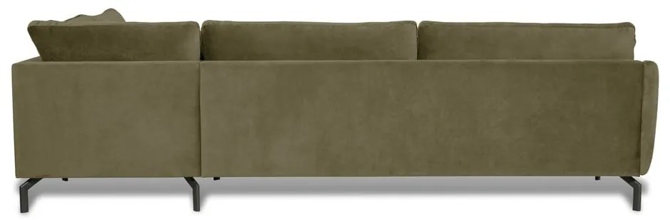 Magic zöld bársony sarokkanapé, jobb oldali - Scandic