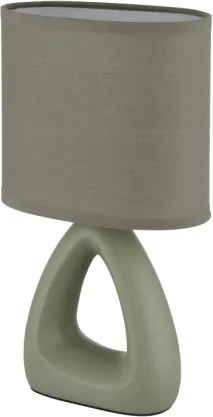 Globo 21731BG Asztali lámpa, kerámia halványzöld, textil halványzöld, kábel PVC fehér, billenőkapcsoló a kábelen, HxSzxM: 170x100x300mm, kábel hossza 1300mm, E14 40W 230V izzó nélkül