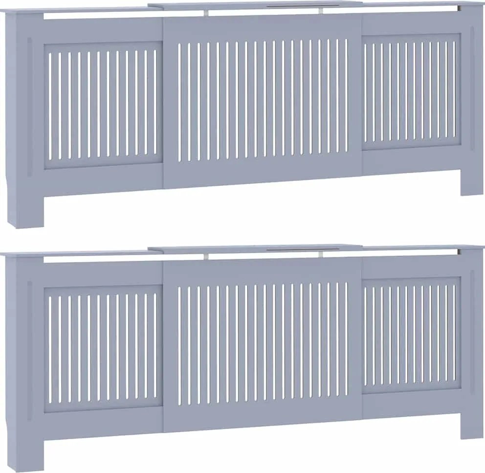 vidaXL Radiátor fedezék 2 pcs Szürke 205 x 20,5 x 81,5cm Faanyag