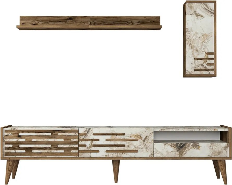 Valensiya - Walnut, White, Marble