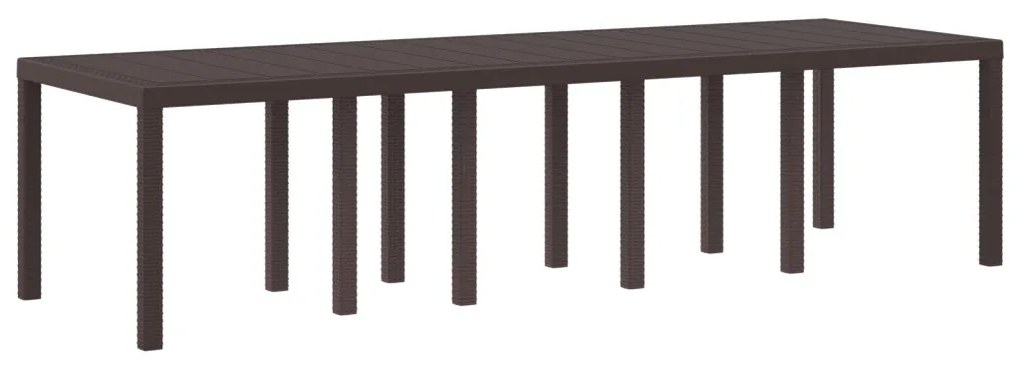 Kerti asztal Barna 300x100x73 cm Polirattan