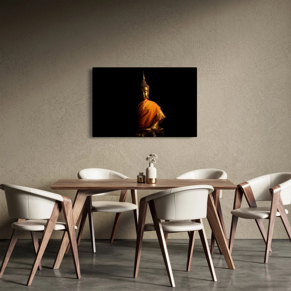 Kép - Arany Buddha szobor (90x60 cm)