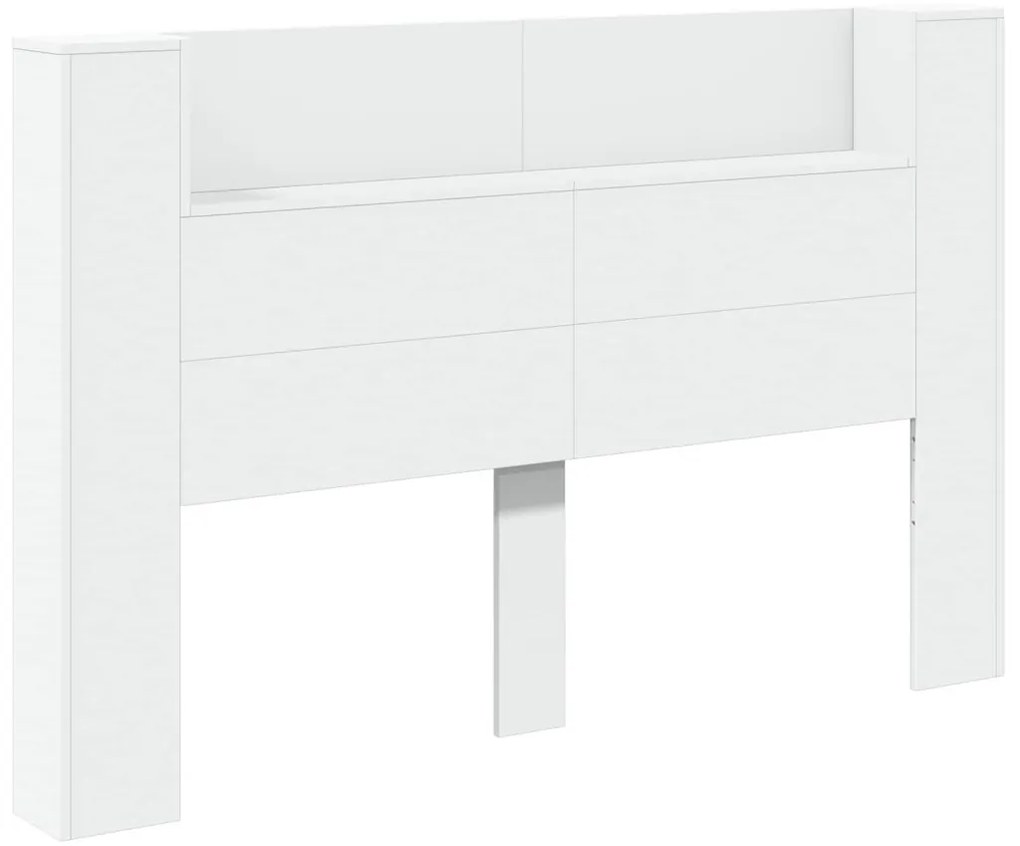 Fejtámla LED -es lámpákkal Fehér 160 x 16,5 x 103,5 cm Faanyag