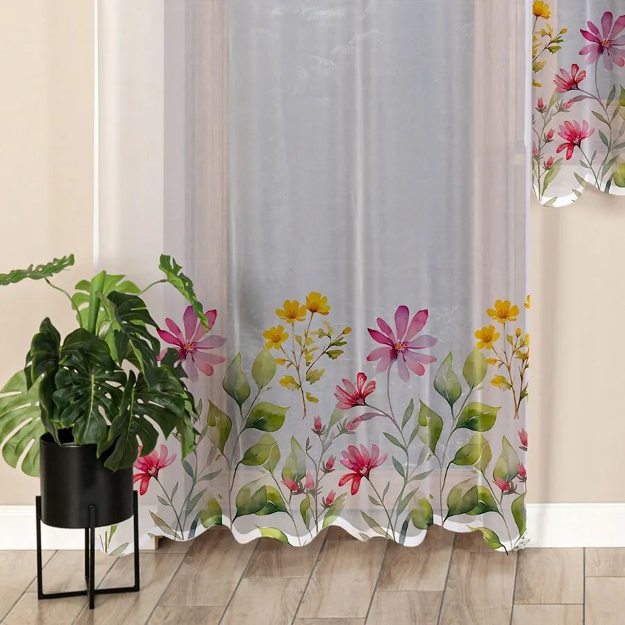 Mg Függöny Virágos Rét 3D nyomtatás 140x230 kész , függönykarnis