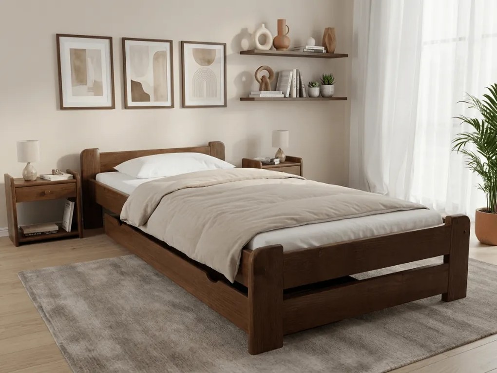 Emily ágy 90x200 cm, tölgyfa Ágyrács: Léces ágyrács, Matrac: Somnia matrac 18 cm