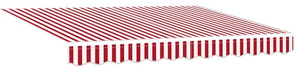 Behúzható napellenző Piros és fehér csíkos 300x250 cm szövet