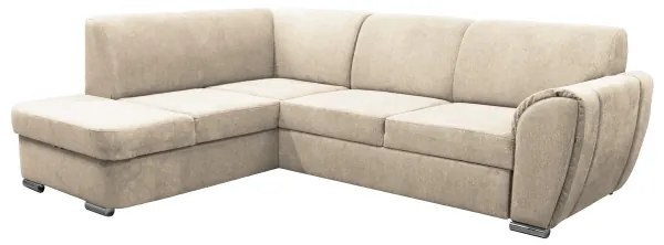 SERPA balos L alakú kihúzható sarokkanapé tárolóval, bézs