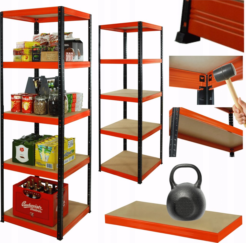 Műhelypolc fém állvány Helios 196x35x35cm 5Px175kg Gyártó