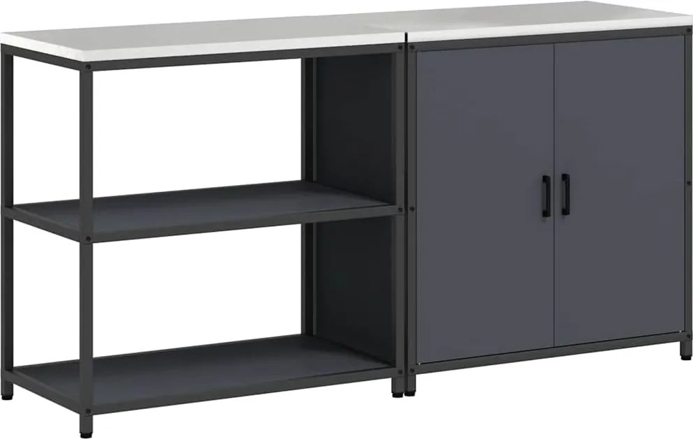 vidaXL Konyhai Tároló Készlet 2 pcs Antracit Hidegen hengerelt acél