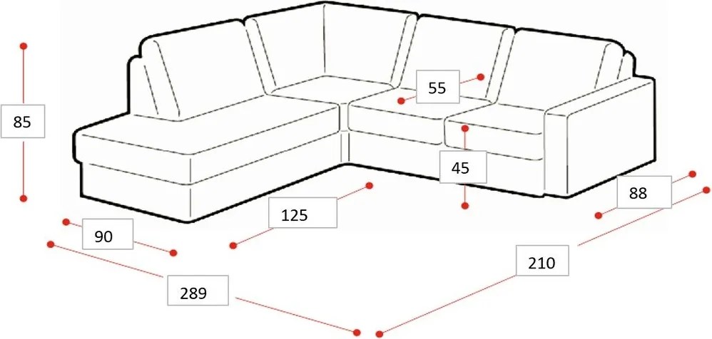Barna bőrutánzat sarokkanapé (jobb oldali) Copenhagen – Scandic