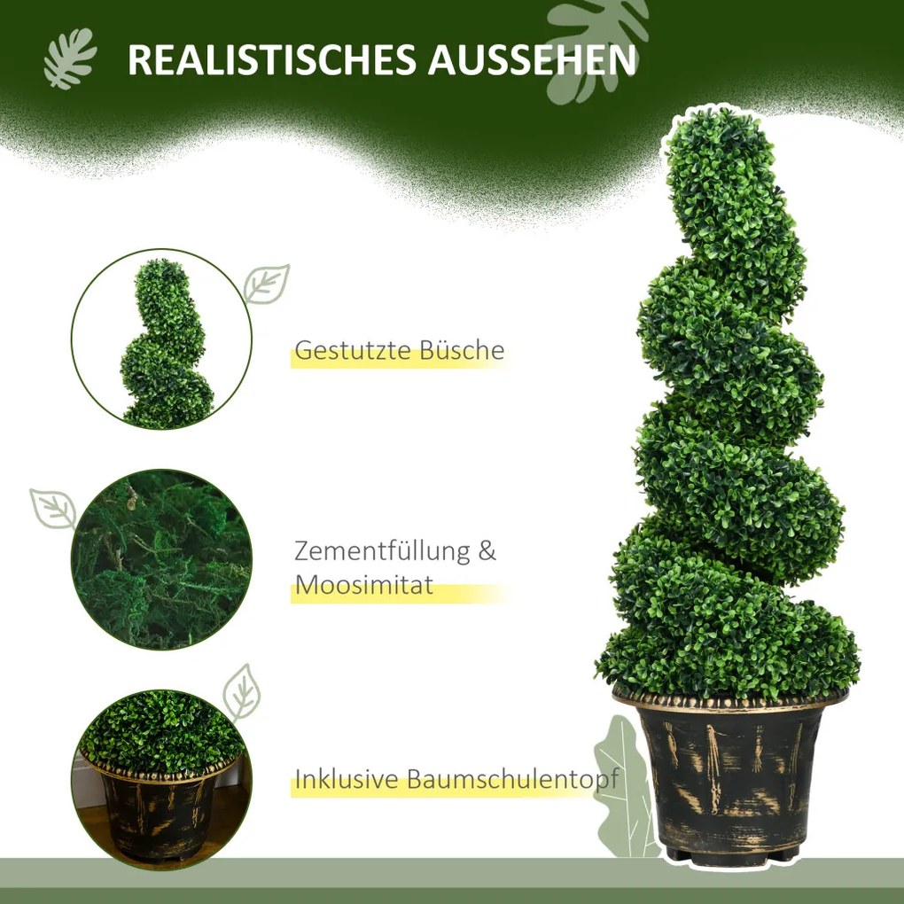 Műnövény szett, 2 db buxus, cserépben 90cm magas