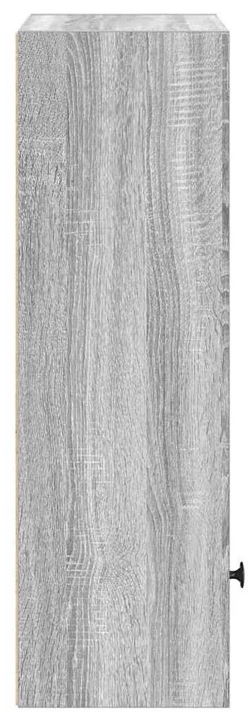 szürke sonoma színű szerelt fa könyvespolc 31x24x77 cm
