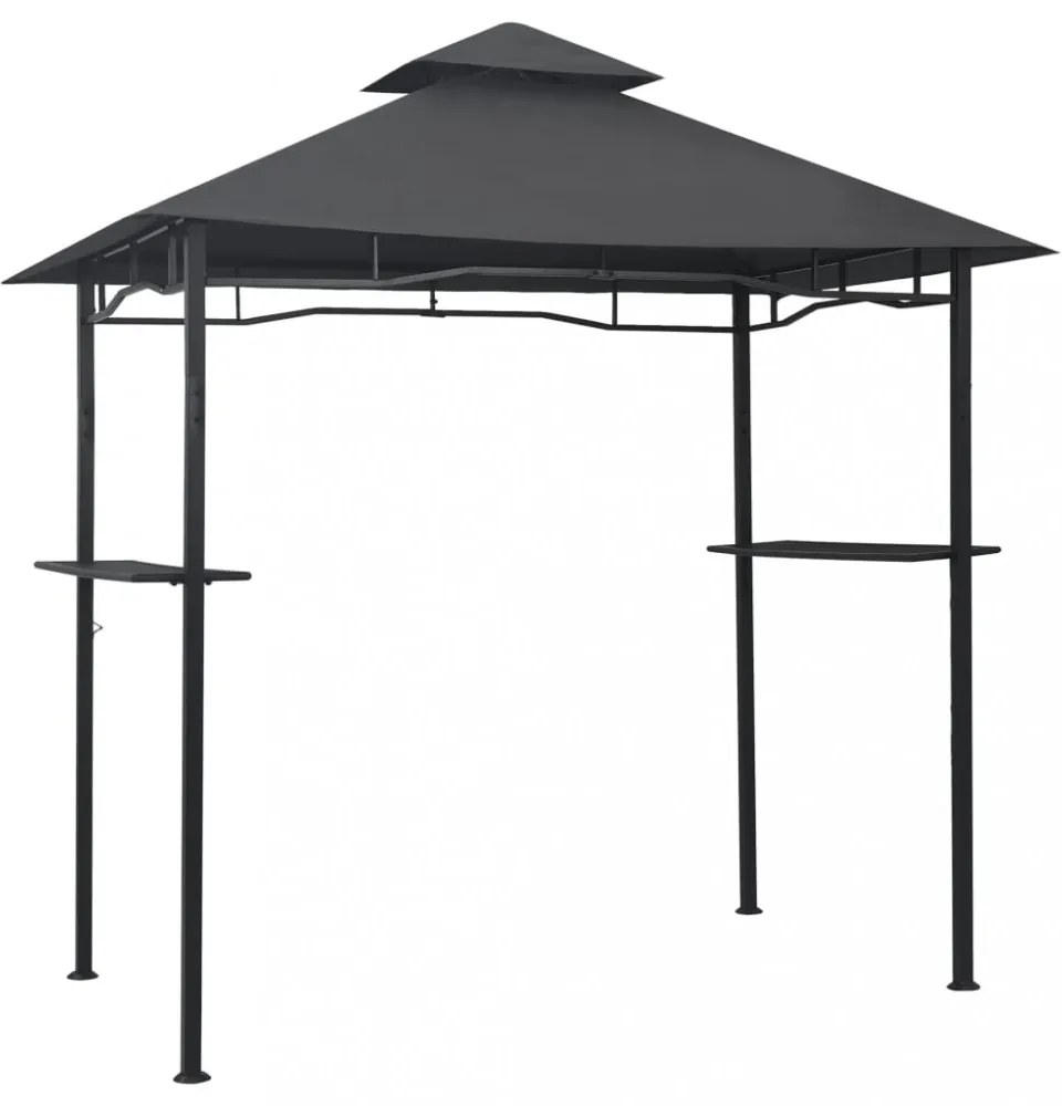 antracitszürke acél grillpavilon 240 x 150 x 255 cm