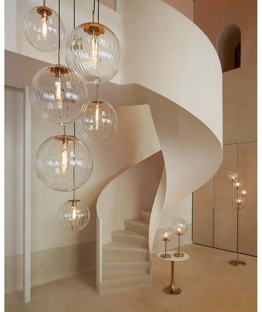 Bronzszínű függőlámpa üveg búrával ø 40 cm Medina – Light & Living