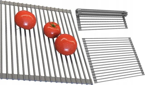 Rolmata Csepegtetőszőnyeg Acél mosogatószárító szürke nagy 43x33 cm