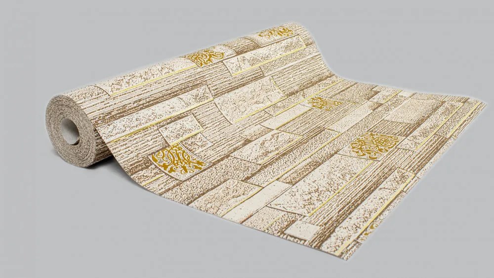 Barna palakő mintás tapéta (36267-1)