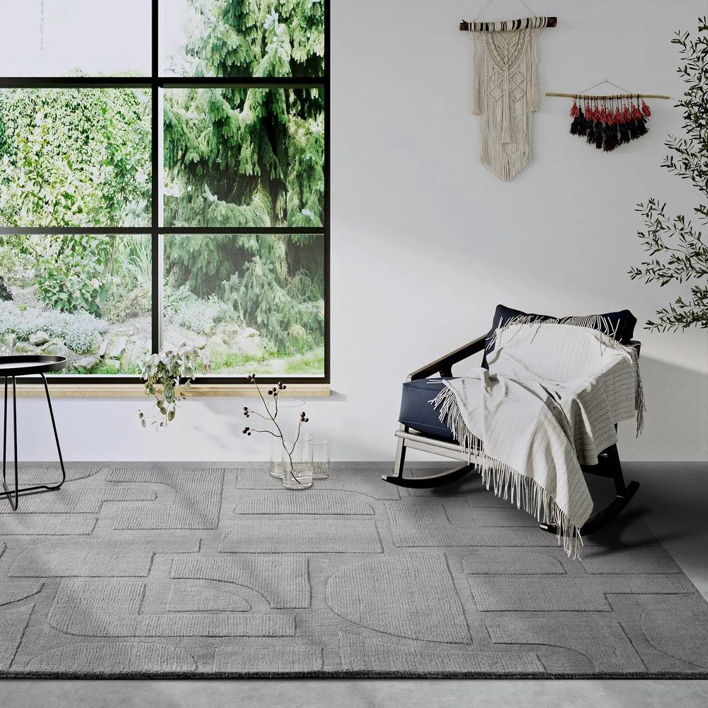 Szürke kézi szövésű gyapjú szőnyeg 190x280 cm Alexis – Villeroy&amp;Boch