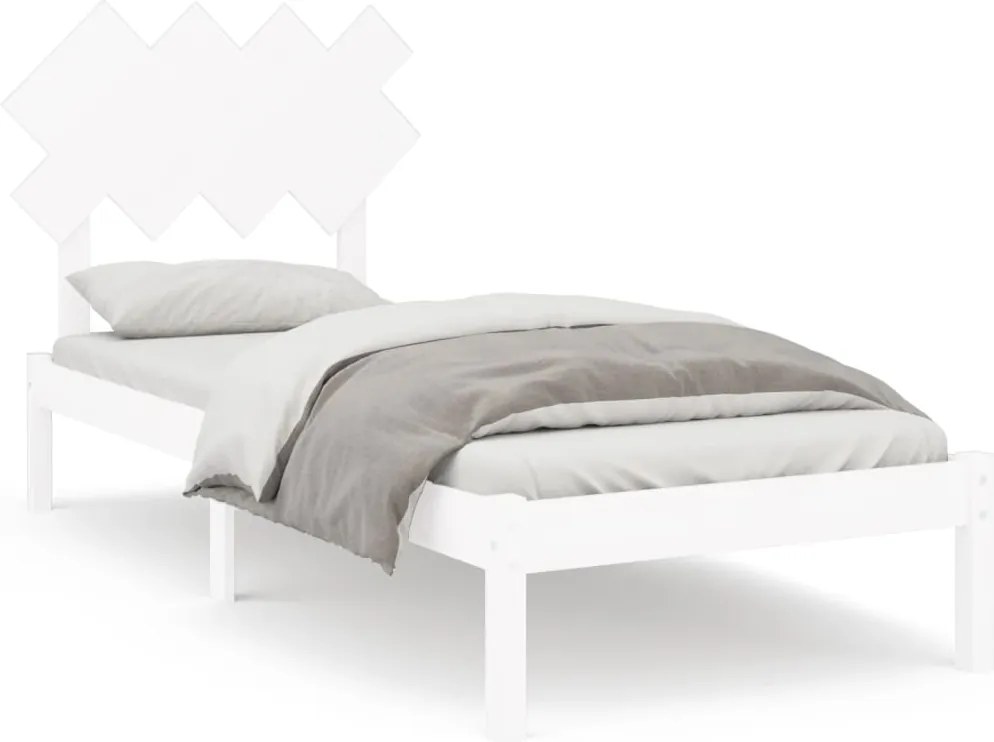 vidaXL fehér tömör fa ágykeret 90 x 200 cm