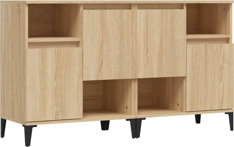 vidaXL 2 db sonoma tölgy színű szerelt fa tálalóasztal 60 x 35 x 70 cm