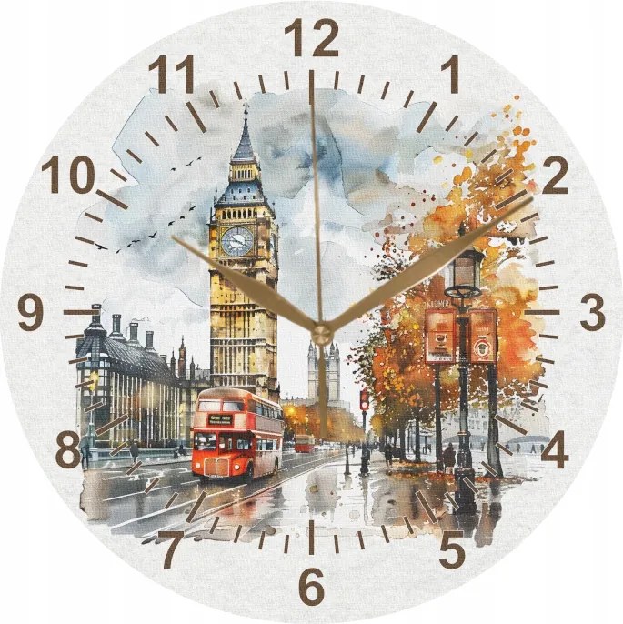 Dekoratív Falióra Őszi London Big Ben 35 cm