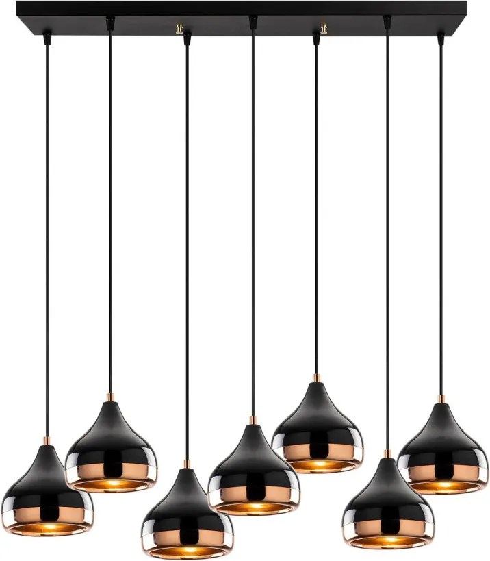 Yıldo 6894 fekete fém függőlámpa, 88 x 36 cm, 7 izzós