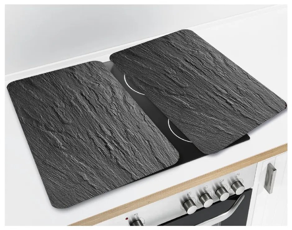 Edzett üveg tűzhely fedőlap szett 2 db-os 30x52 cm Slates – Wenko