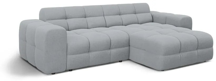 Szürke sarokkanapé (jobb oldali-heverő résszel) Kendal – Micadoni