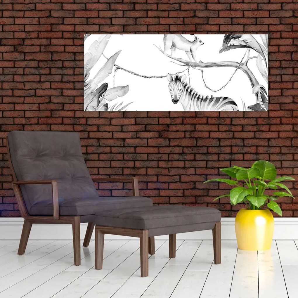 Kép - Akvarell dzsungel (120x50 cm)