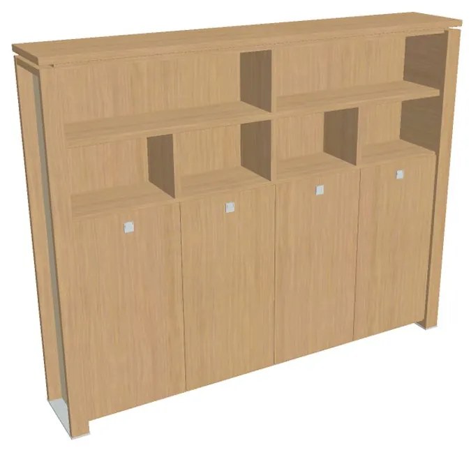 Verno+ S magas gardrób 260 x 46 x 210 cm, polccal, világos tölgy / vanília