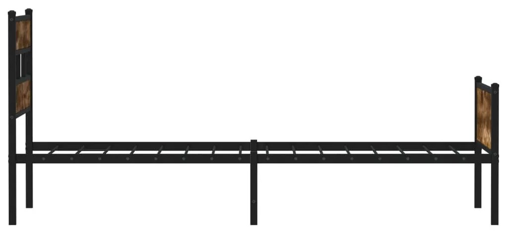füstös tölgy színű szerelt fa ágykeret matrac nélkül 107x200 cm