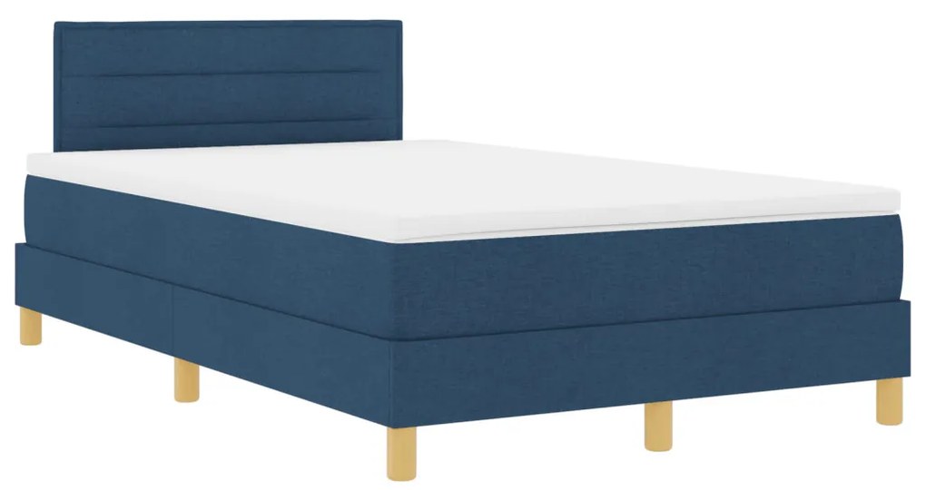 Box Spring Ágy Matraccal Kék 120x200 cm Szövet