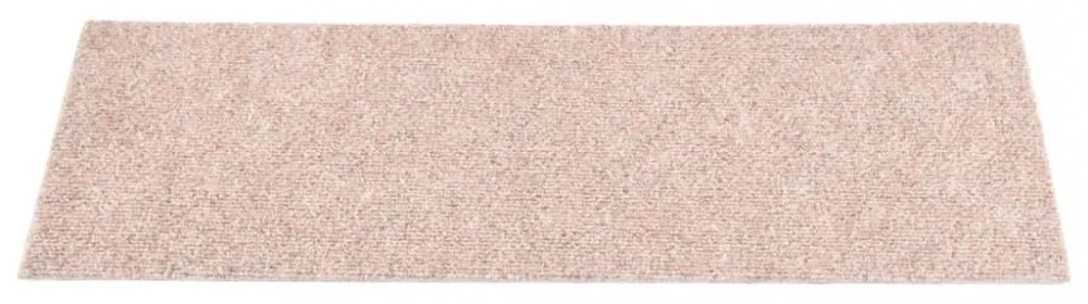 15 db öntapadós lépcsőszőnyeg 60 x 25 cm világosbarna téglalap alakú