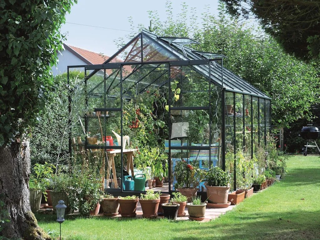 üvegház VITAVIA URANUS 11500 tiszta üveg 3 mm fekete színű LG2829