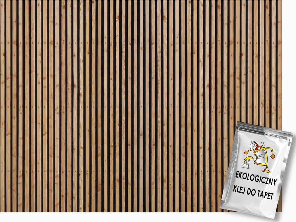 Fotótapéta Flizelina Fal Fa Lamellák Deszka Scandi 150x105 ragasztó