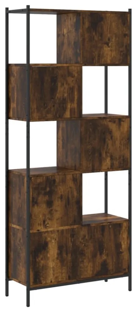 füstös tölgy színű szerelt fa könyvszekrény 72x28x172 cm