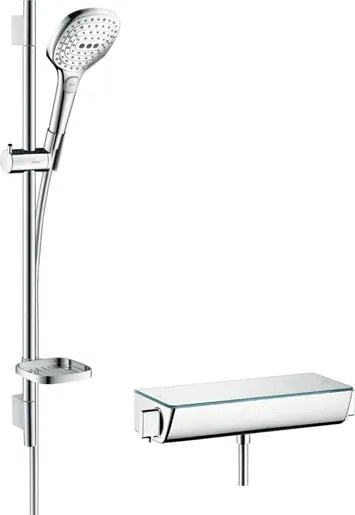 Hansgrohe Raindance Select E zuhanyrendszer termosztatikus csapteleppel fehér / króm 27038400