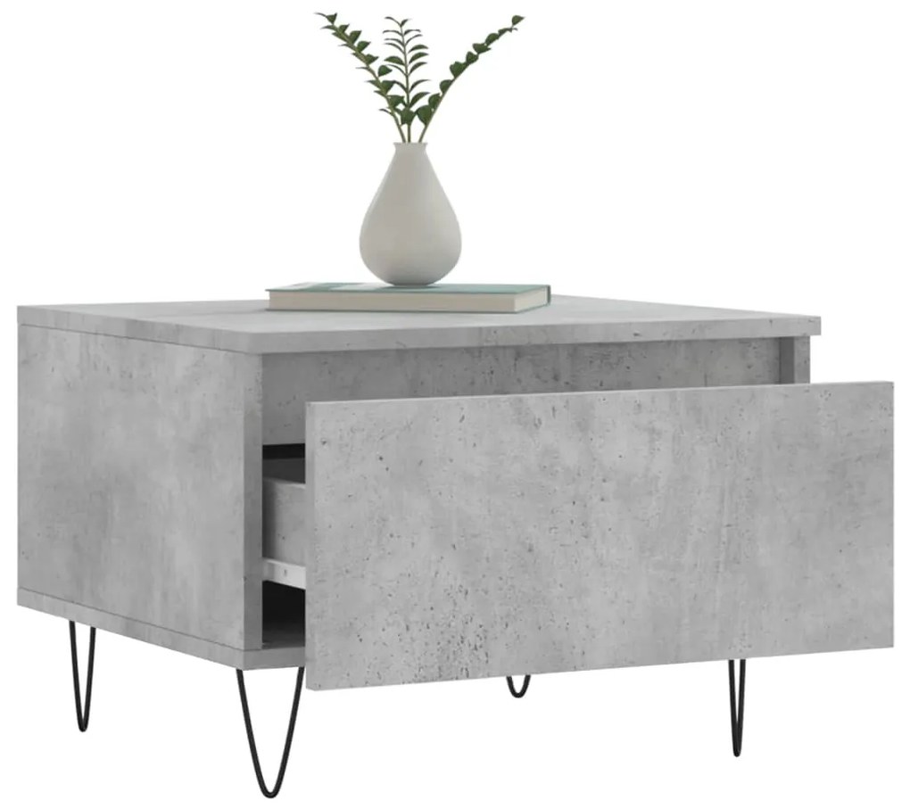 2 db betonszürke szerelt fa dohányzóasztal 50 x 46 x 35 cm