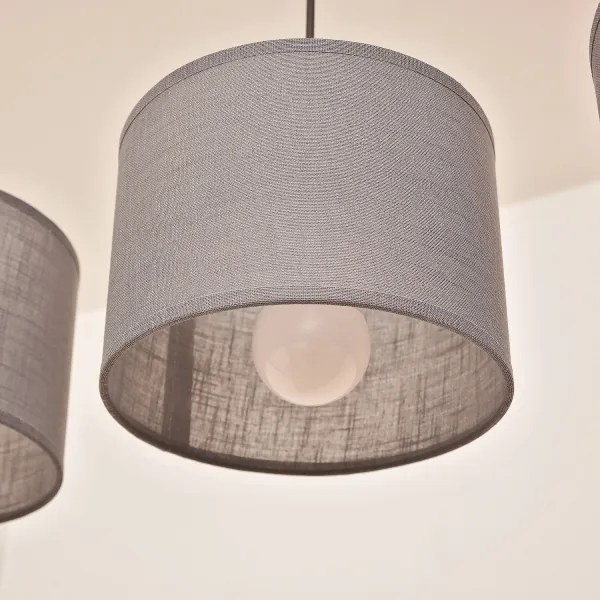 Zsinóros függőlámpa ALBA 3xE27/15W/230V szürke