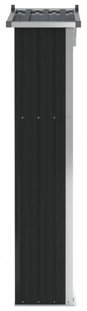 antracitszürke horganyzott acél kerti fészer 116x45x175 cm