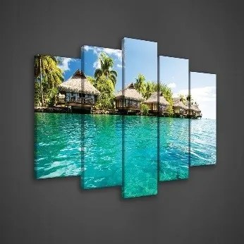 Vászonkép 100x60 Trópusok paradicsom sziget türkiz víz pálmafák pihenés egzotikus