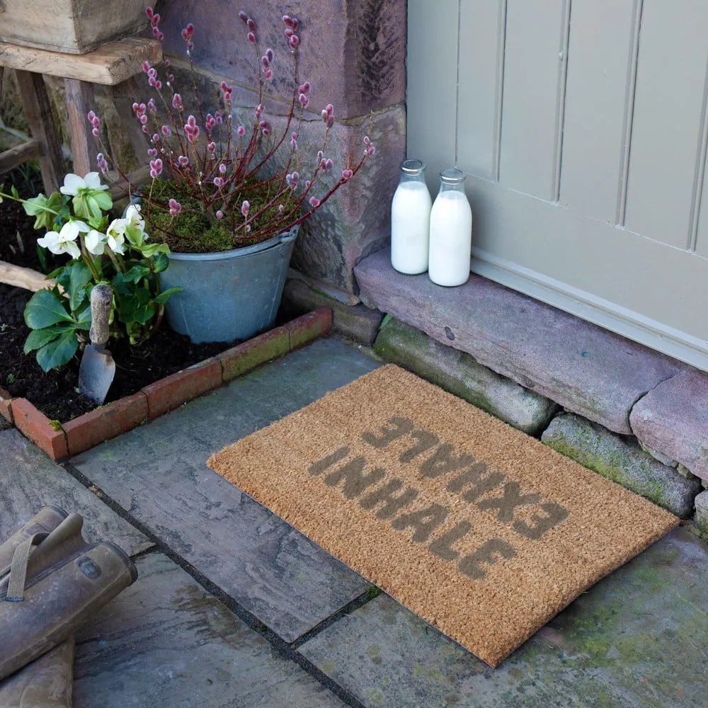 Kókuszrost lábtörlő 60x90 cm Inhale Exhale – Artsy Doormats