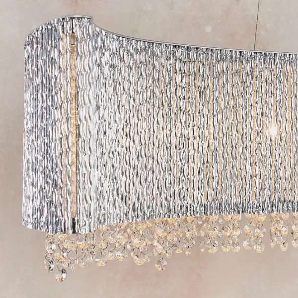 Endon 81979 - GALINA drótkábelre függesztett kristály csillár, 8xG9/25W/230V, fényes króm